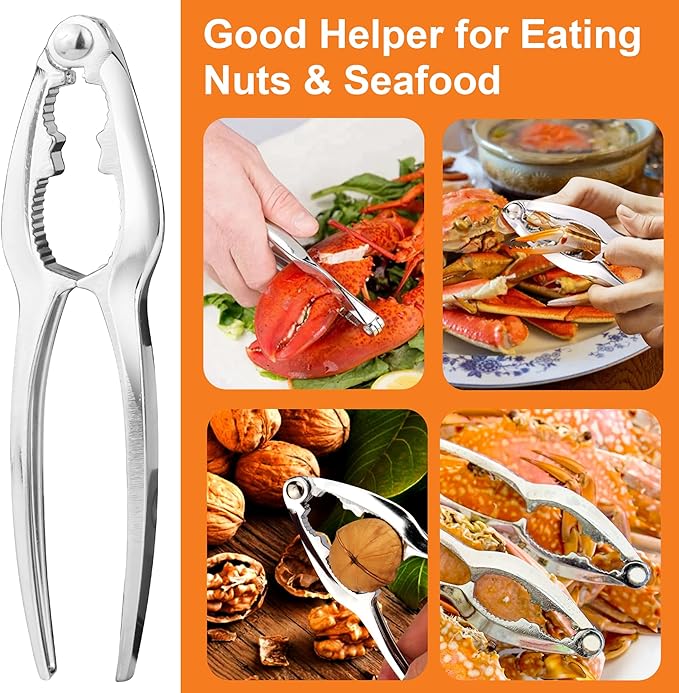 Crab Crackers and Tools, 2 Crab Crackers, 8 Lobster Shellers, 8 Crab Leg Forks Picks, Lobster Crackers and Tools, Seafood Tools, Nut Cracker Set, Home Restaurant Kitchen Tools, Red