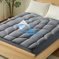 Unikome Waterproof Mattress Pad Queen Size, Ergonomic Quilted Mattress Topper – Soft Breathable Bed Cover with Deep Pocket (Fits 8-21 Inches), Noiseless Durable and Machine Washable (Grey, 60x80)