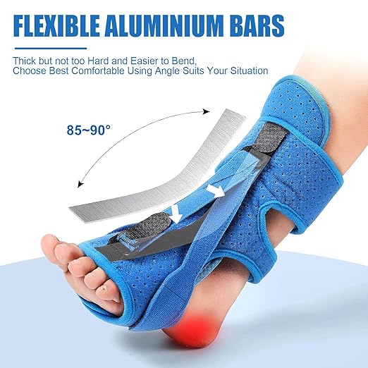 Plantar Fasciitis Night Splint-Upgrade 3 Adjustable Planter Facetious Relief Brace,Plantar Fasciitis Relief Women Men Straps,Support Relief Foot Drop Achilles Tendonitis Day Night(Blue-1PC)