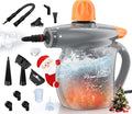LABIGO Steam Cleaner, Pressurized Handheld 13pcs Multi-Purpose Natural Deep Cleaning Steamer, Portable Steamer for Cleaning Home, Grout, Kitchen, Car, Window, Upholstery, Bathroom and Clothes, Gray