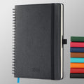 Planner 2026 Daily Weekly and Monthly,8.5"x6.5",12 Months Spiral Bound Calendar Agenda with Self-adhesive Pen Holder,2026 Appointment Book with Vegan Leather Soft Cover,Black