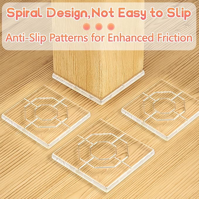 Clear Silicone Cabinet Door Bumpers,Squares 12 Pcs,Self-Adhesive Sound Dampening Pads,Surface Protection & Anti-Friction for Drawers,Table Bottoms,Wall Door Stoppers,Transparent Adhesive Pads
