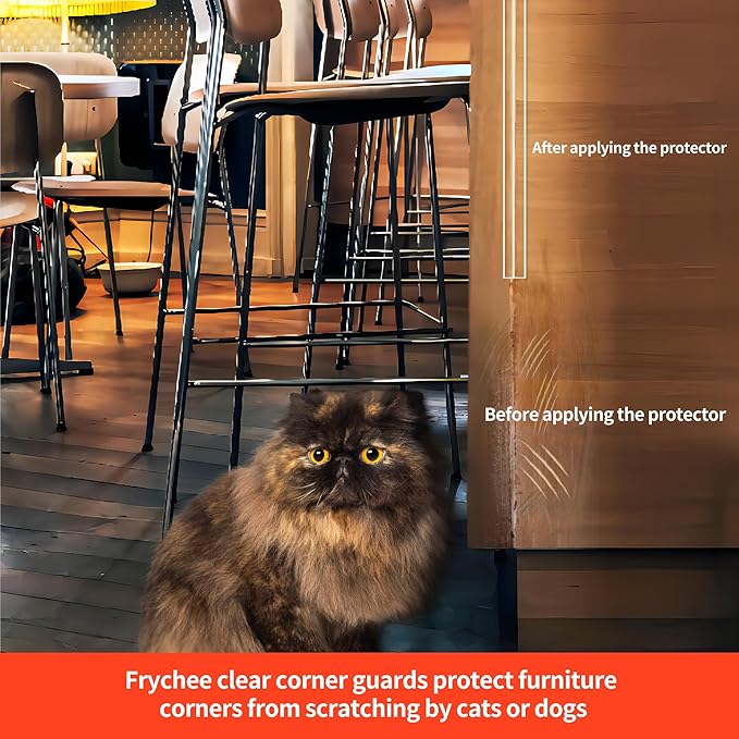 Clear Self-Adhesive Wall Corner Protectors-4 PCS of Corner Guards & Edge Protector for Baby, Furniture, Door, Tables, Cover Sharp Furniture, Easy to Install (3x40.6cm/1.18x16in)