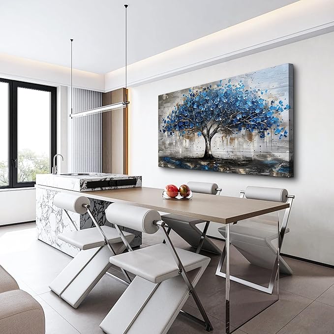 Lapremoly Framed Wall Decor For Living Room Wall Art For Office Bedroom Decor Tree Panoramic Landscape Wall Paintings Canvas Prints Textured Abstract Pictures Artwork Modern Home Decorations