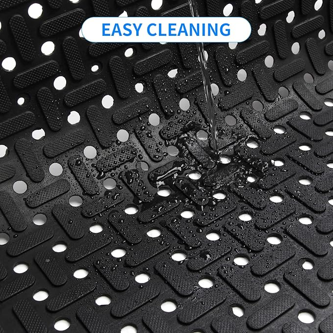 Rubber Non-Slip Waterproof Floor Mat Heavy Duty Anti-Fatigue Mats 33"x57" for Wet or Snow Deck, Restaurant Bar Kitchen Yard Boat