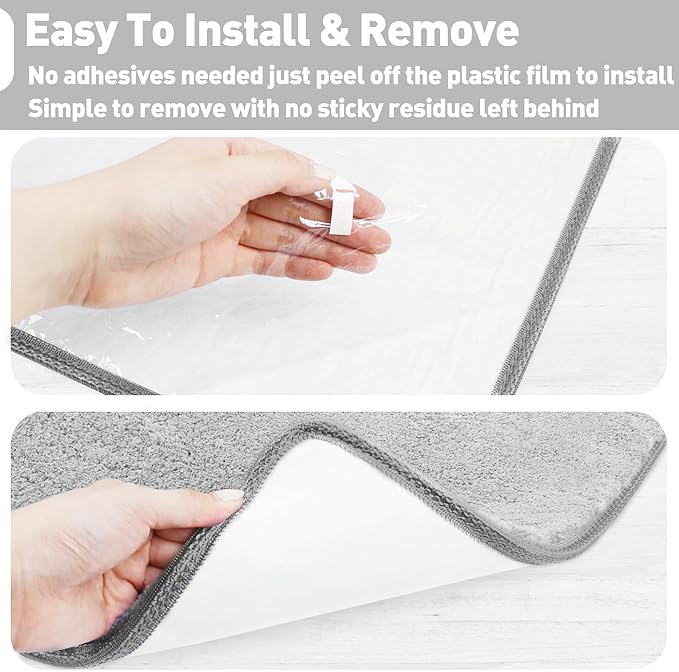 PURE ERA Carpet Stair Treads Ultra Plush 9.5" X 30"Soft Bullnose Indoor Stair Protectors Pet-Friendly Non-Slip Skid Resistant Tape Free Washable Reusable(2 Pieces,Gray)