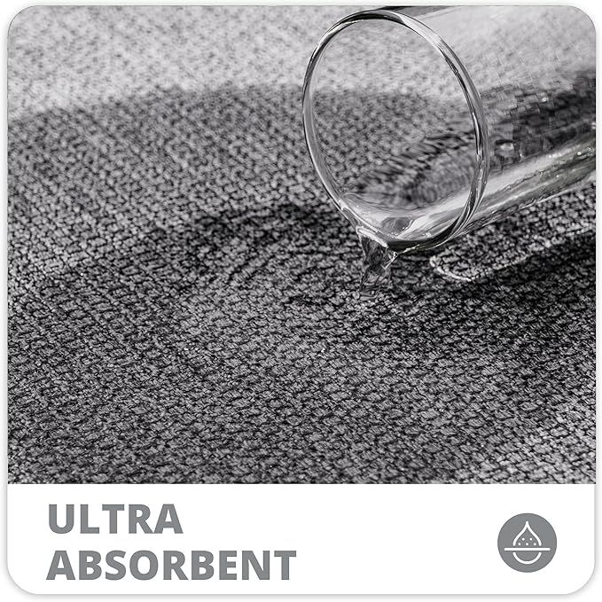 Bath Mat,Ultra Thin Bathroom Rugs,Rubber Bath Mats for Bathroom,No Slip Bath Rugs,Quick Dry,Machine Washable,Low Pile,Absorbent,Shower Outside,Sink,Home Decor Accessories.Grey,1'5"x2'3"(2 Pack)