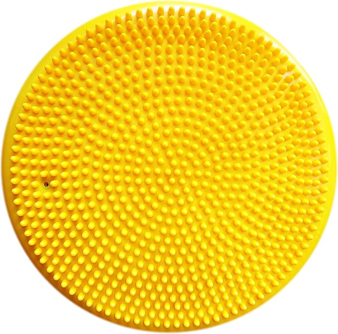 AppleRound Inflated Wobble Cushion with Hand Pump, Air Stability Board (Extra Thick), Core Balance Disc for Adults, Sensory Wiggle Seat for Kids, Flexible Seating for All Age, 13.5in / 34cm Diameter