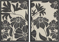 MUDECOR Framed Canvas Print Wall Art Monochrome Floral Botanical Black and White Illustrations Modern Art Decorative Bohemian Colorful Chic for Living Room, Bedroom, Office - 16"x24"x2 Black