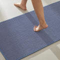 Bathroom Rugs Non Slip Washable, Super Absorbent Thin Bath Mat Quick Dry Low Pile Bathroom Rug, Denim Blue 20"x48"