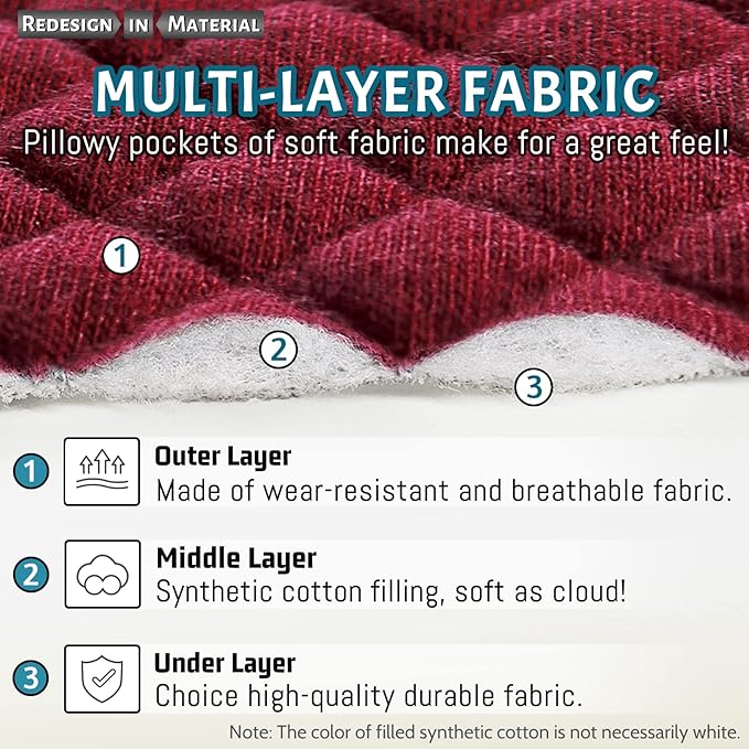 Roytub Stretch Couch Arm Covers, Breathable Armrest Covers for Sofas and Chairs - Scratch-Resistant, Protect and Decorate Your Sofa (Medium, Burgundy, 2PCS)