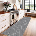 Kitchen Rugs Ultra Non-Slip 2.6x8 Washable Runner Rug Modern Tear and Stain Resistance No Pile Lightweight Runners for Entryway, Hallway, Walkway, Bedside, Entrance, Gray