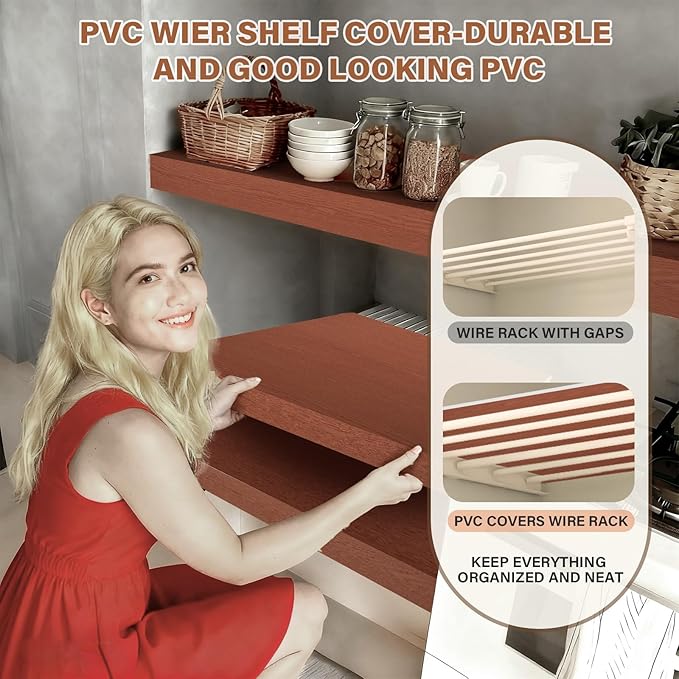 Wire Rack Covers, 32*12 Inch Shelf Covers for wire Shelving, Easy to Cut Closet Wires Shelf Cover-0.31 inch Thick(Not Wood) Moisture Resistant Durable Shelves Cover, Easy Install for Pantry, Kitchen