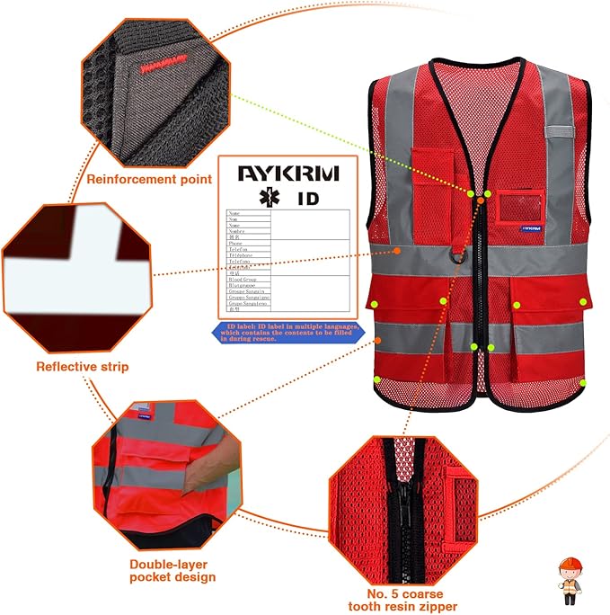 A-SAFETY Xsmall Red work vest class 2