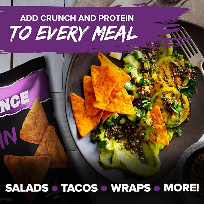 Natural Endurance Protein Chips - Low Carb Chips, High Protein Snack, Vegan Protein with Avocado Oil, 14g Protein Per Bag, Gluten Free, Sweet Chili Flavor - 1.38 oz Bags (Pack of 12)