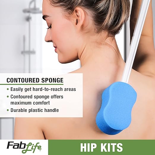 FabLife Hip Kit Daily Living Aids for Mobility, Hip Replacement Recovery, Knee and Back Surgery Includes Grabber Reacher, Bath Sponge Stick, Sock Aid, Shoehorn, Dressing Stick