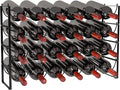 TONLEA 4 Tier Wine Rack - 3-in-1, Stackable, 24-Bottle Wine Storage Rack for Cabinet or Pantry (Dark Black, Version 3.0)