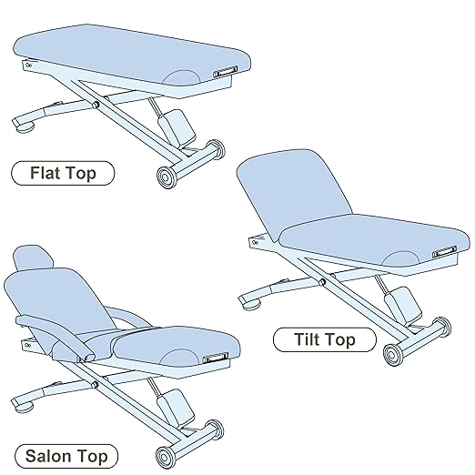 EarthLite Ellora Electric Lift Massage Table with Manual Tilt, Made in USA, 30" x 73, Vanilla Creme