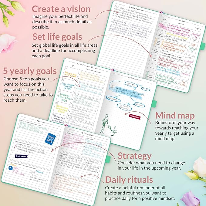 GoGirl Planner and Organizer for Women – A5 Size Weekly Planner, Goals Journal & Agenda to Improve Time Management, Productivity & Live Happier. Undated – Start Anytime, Lasts 1 Year – Emerald