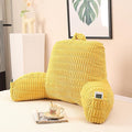 Reading Pillow for Sitting in Bed, Large Backrest Reading Pillow with Arm Rest,Back-Rest Support Cushion for Sit Up on Couch, Sofa, and Floor, Dorm Essentials (Yellow Corduroy, Standard(17"))