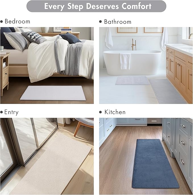 Madison Park Marshmallow Bathroom Rug Non Slip, Luxrurious Plush Bath Mat, Absorbent, Quick Dry, Spa Design Bath Room Décor, 20x24, Silver