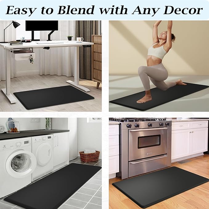 Artnice Kitchen Mats for Floor, 3/4 Inch Thick Anti Fatigue Mat, Non-Slip Standing Desk Mat, Waterproof Cushioned Kitchen Rugs for Home, Office, Sink, Laundry (17.3" x 28")
