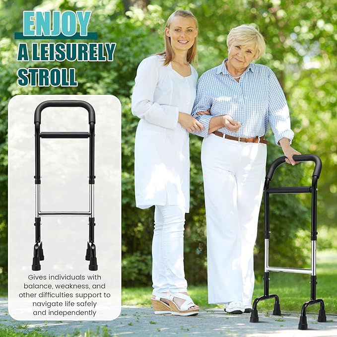 Walking Cane Standing Aids and Supports Adjustable Cane Stand Assist Aid for Elderly up to 300lb Height Adjustable 28.74-36.22 in Mobility for Seniors, Adults and Assistance