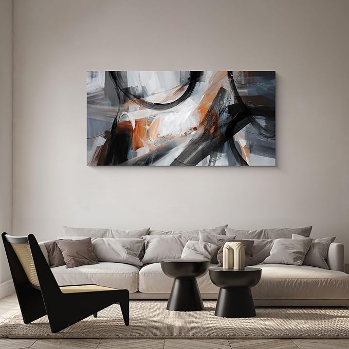 KLAKLA Large Wall Art - Abstract Canvas Wall Decor Modern Print Picture Artwork for Living Room Office Bedroom Home Decor - 48x24 Inches