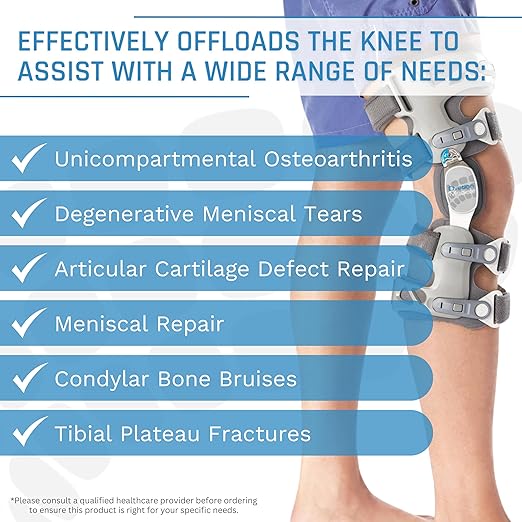 Ovation Medical Game Changer Unloader Knee Brace - Lightweight, Low Profile OA Knee Brace for Arthritis Pain and Support - Premium Knee Support for Medial and Lateral Knee Pain (Left)