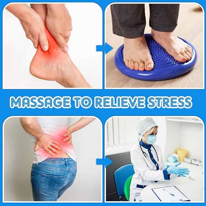 Jerify 4 Pcs Wiggle Seat Flexible Inflated Wobble Cushion Stability Balance Pad Balance Disc Sensory Seat for Men Women Fitness Physical Exercise Improving Posture Home Office