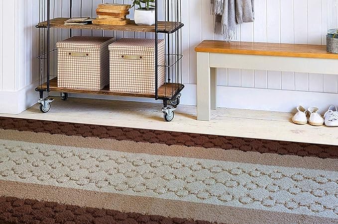 Custom Size Hallway Runner Rug Brown Color 31 inch Wide Select Your Length Non-Slip (Skid Resistance) Rubber Backing 22 feet x 31 inch