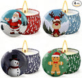Christmas Candles Gifts for Women, 4 Pack Scented Candles Set,120 Hour Long Lasting Natural Soy Wax Aromatherapy Candle for Meditation, Yoga, Relaxation, SPA, Ideal Gifts for Women