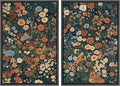 MUDECOR Framed Canvas Print Wall Art Vintage Floral Botanical Colorful Wildflowers Illustrations Modern Art Decorative Bohemian Colorful for Living Room, Bedroom, Office - 16"x24"x2 Black