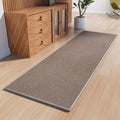 Runner Rug with Non Slip Rubber Backing, Washable Soft Floor Carpet for Kitchen, Hallway, Entryway Indoor, Bedroom, Laundry, Low Pile Area Rugs, Solid color with Pointillism style, 2*8 ft BROWN