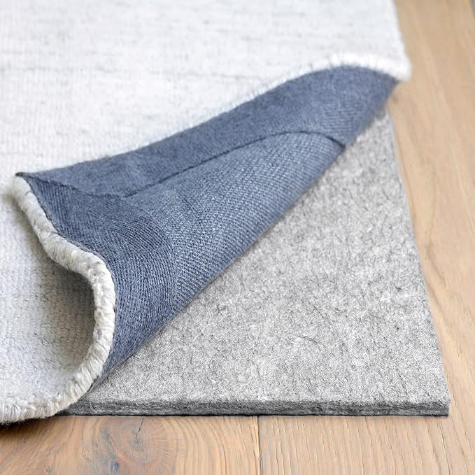 RUGPADUSA - Dual Surface - 5' Round - 3/8" Thick - Felt + Rubber - Enhanced Non-Slip Rug Pad - Adds Comfort and Protection - for Hard Surface Floors