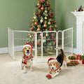 FXW Dog Gate Extra Wide Designed for Indoor Use, Adjustable Width Up to 111-inch Wide (32" H 4 Wire Panels for Small and Medium Dogs), White