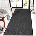 3′ x 5′ Heavy Duty Front Door Mat Indoor Outdoor Entrance, Easy Clean Non-Slip All Weather Commercial Floor Mat for Entryway, No Curling Waterproof Vinyl Welcome Mat (36" x 60", Charcoal Grey)