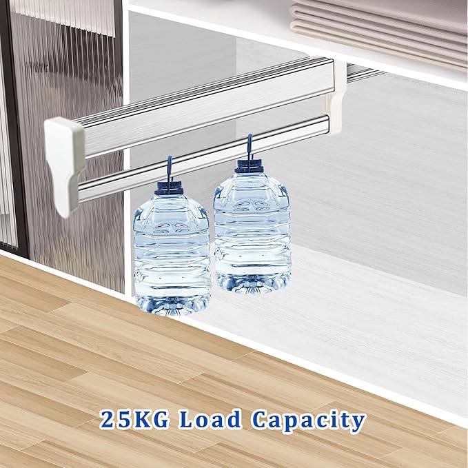Pull Out Clothes Hanger Rod Adjustable Wardrobe Clothing Rail Hanger Rack Bar for Pants Clothes Stainless Steel (292mm/11.5inch)
