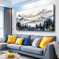 KELIYUAN Abstract Wall Decor For Bedroom Canvas Wall Art For Living Room Office Decoration Ink Mountain Landscapes Painting Misty Forest Wall Artwork Ready To Hang Room Home Decor 20"x40"