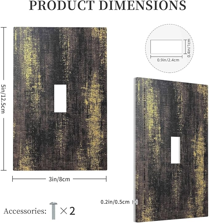 Decorative Light Switch Cover Vintage Industrial Rusty Metallic 1 Gang Single Toggle Device Electrical Faceplate Switchplates Decorator Outlet Wall Plate For Farmhouse Cabin Decor