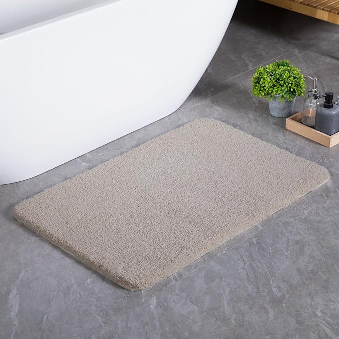 Luxury Quick Dry Non-Slip Bathroom Rugs【24'' x 36'' Beige】 Highly Absorbent Washable and Ultra Soft, Extra Thick Fluffy Bath Mats for Shower/Kitchen/Bathtub Floor