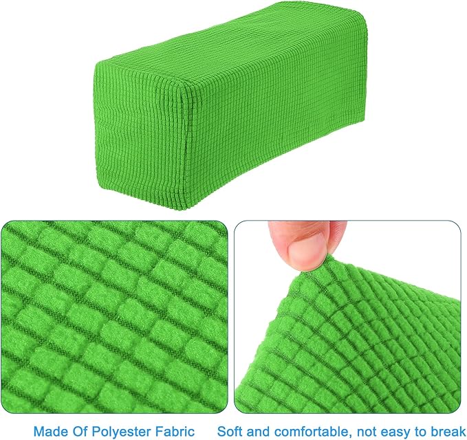 uxcell 2pcs Stretch Armrest Covers for Chairs/Sofas, Couch Arm Covers with Twist Pin, Furniture Protector Slipcovers Grass Green