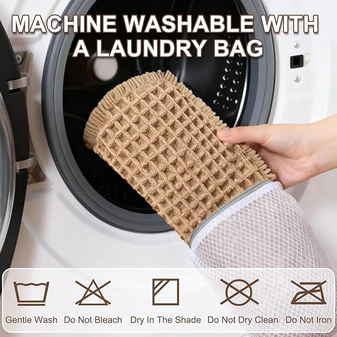 Hiasan Waffle Bath Mat, Super Absorbent Non Slip Bathroom Boho Rug with Tassels, Machine Washable Bath Mats for Bathroom, Ultra Soft Rubber Backed Rug, Brown, 24 x 60 Inches