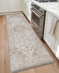 Color&Geometry Kitchen Floor Mats Anti Fatigue, Cushioned Boho Rugs,Waterproof Non Slip Kitchen Runner for Sink, Standing Mats for Office,24"x87",Beige