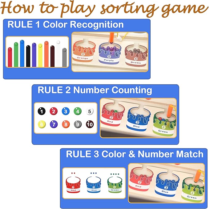 Memory Games for Seniors with Dementia, Dementia Products for Elderly, Magnetic Color & Number Alzheimers Toy for Parkinson Patients, Easy Sorting Activity Matching Cognitive Board Gadget Gift
