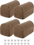 uxcell Stretch Armrest Covers Armchair Anti-Slip for Chairs Sofas Couch Arm Covers Recliner Sofa Light with Twist Pins Brown 4 Pcs