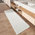 AMOAMI Waffle Runner Rug Super Absorbent Non Slip Bath Mats for Bathroom Floor, Machine Washable Boho Bathroom Runner Rug with Tassels, Ideal for Hallway Bedroom Laundry Room, 17" x 60"