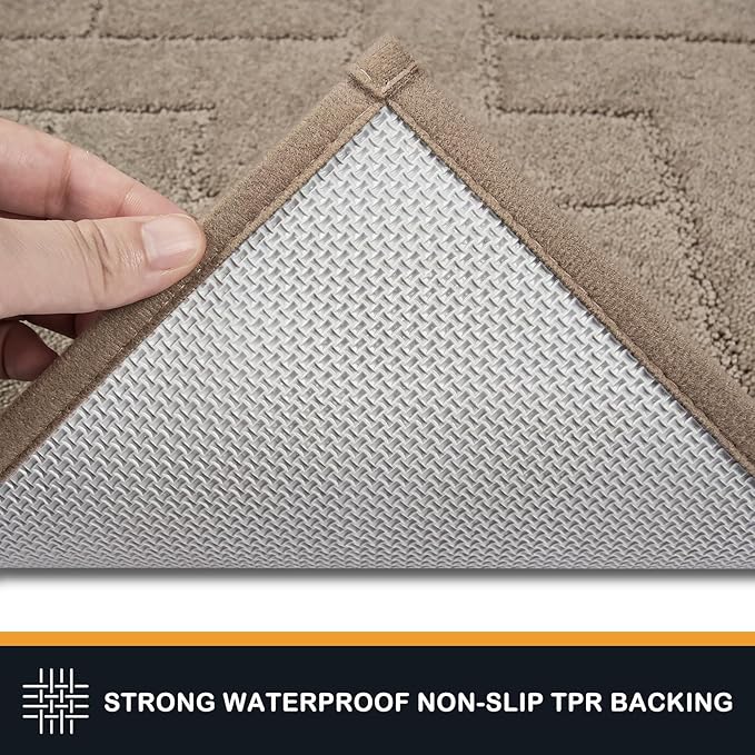 PURRUGS Dirt Trapping Door Mat 32" x 47", Non-Slip Machine Washable Entry Rug, Shoe Scraper, Dog Doormat, Super Absorbent Welcome Mat for Front & Back Door, Muddy Wet Shoes & Paws, Taupe
