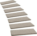 PURE ERA Carpet Stair Treads Ultra Plush 8" X 30" Soft Indoor Stair Protectors Pet-Friendly Non-Slip Skid Resistant Tape Free Washable Reusable(14 Pieces, Cream Gray)