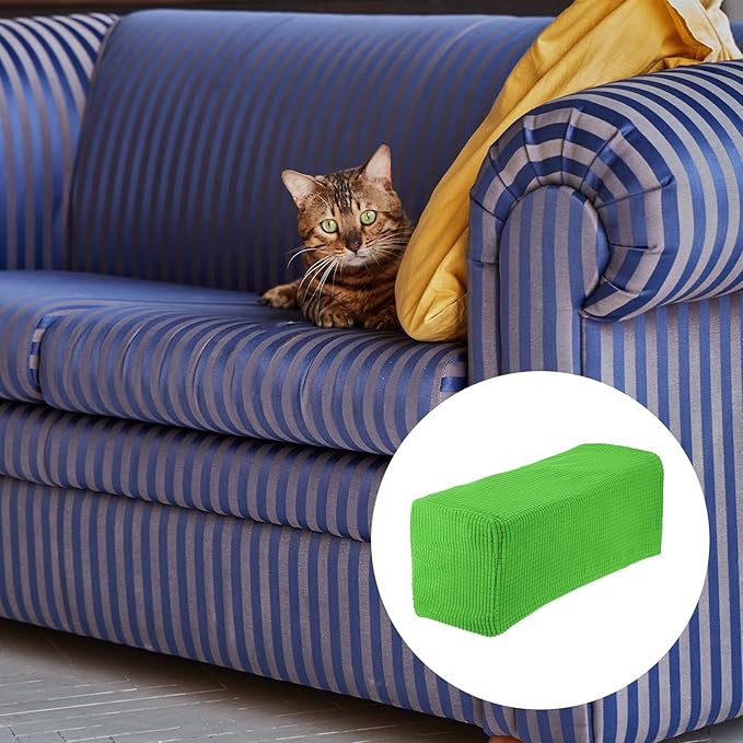 uxcell 2pcs Stretch Armrest Covers for Chairs/Sofas, Couch Arm Covers with Twist Pin, Furniture Protector Slipcovers Grass Green